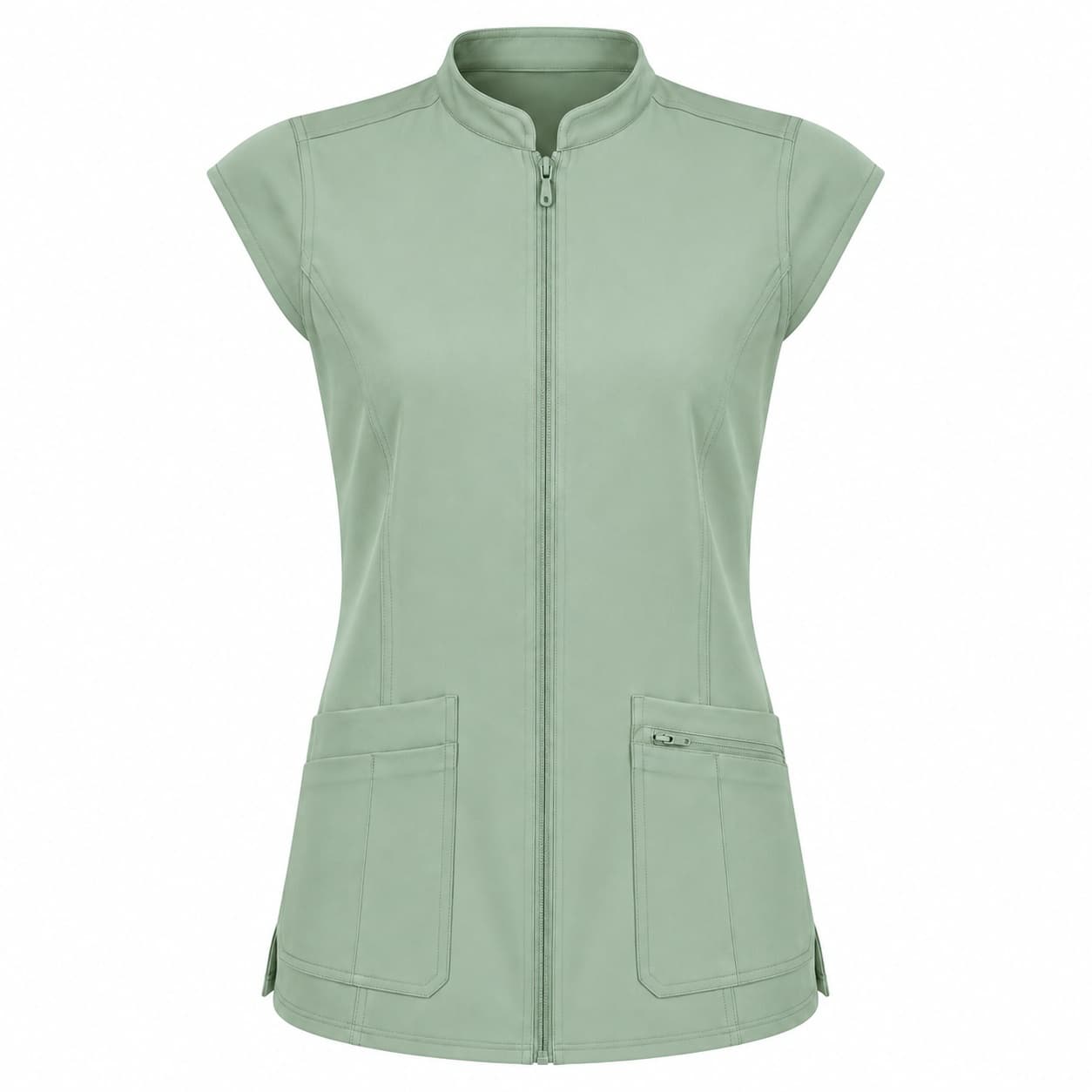Cap Sleeve Mandarin Top