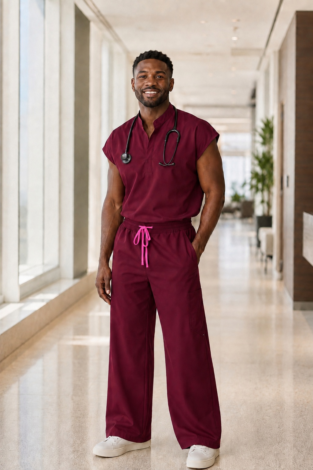 Wide Leg Set — Burgundy