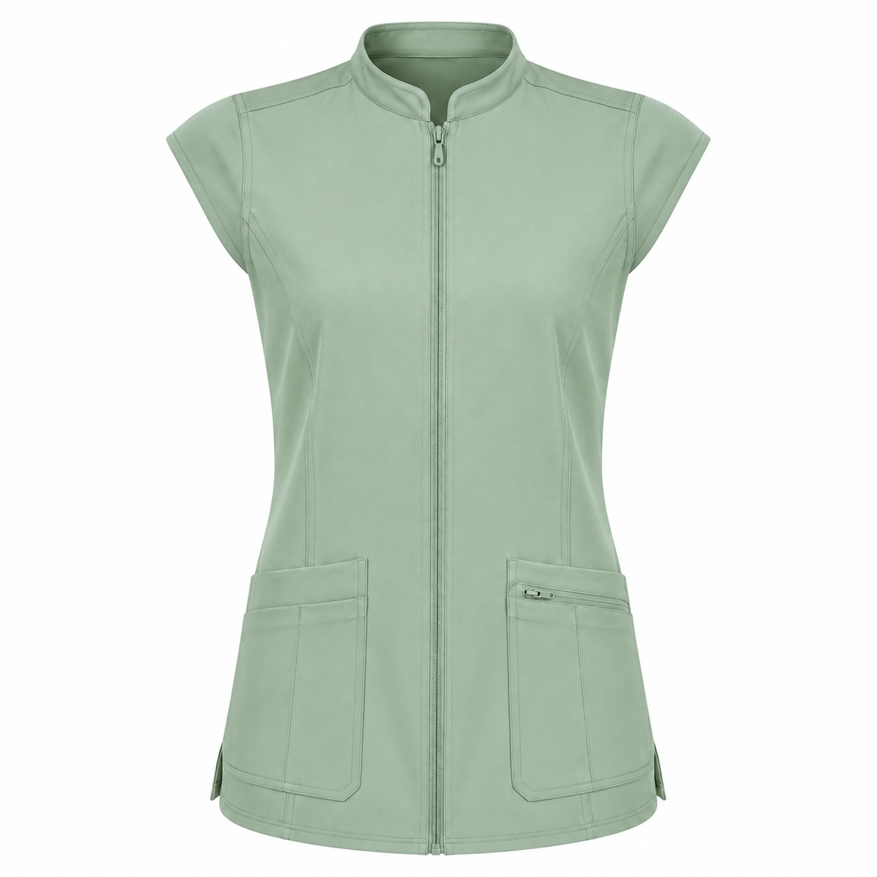 Cap Sleeve Mandarin Top